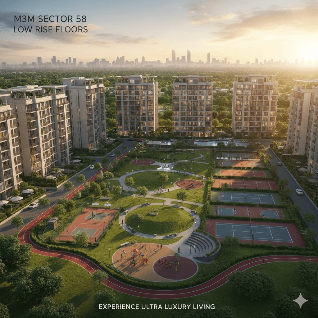 Aerial low-rise floors & greens — artist's impression