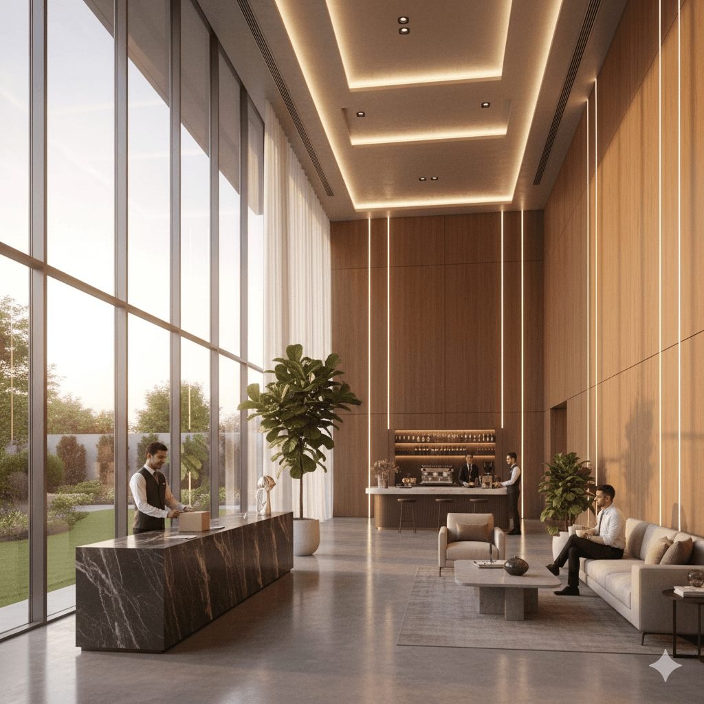 Grand double-height clubhouse — artist's impression