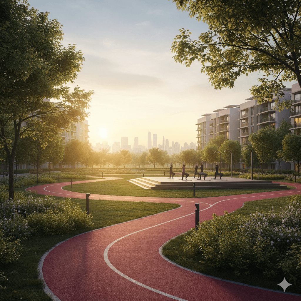 Landscaped jogging track — artist's impression