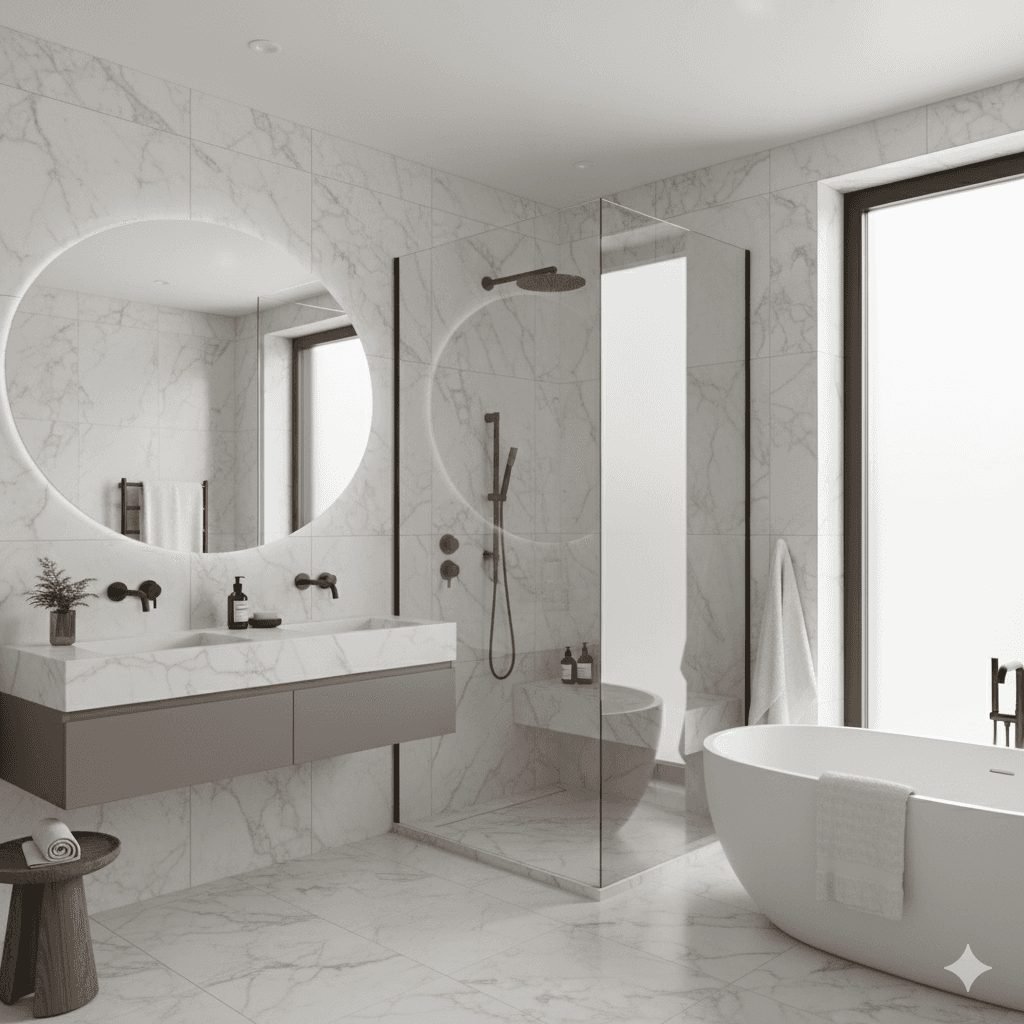 Spa-style master bath — artist's impression